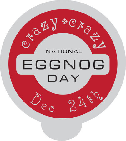 Container lid for December National Eggnog Dayのイラスト素材