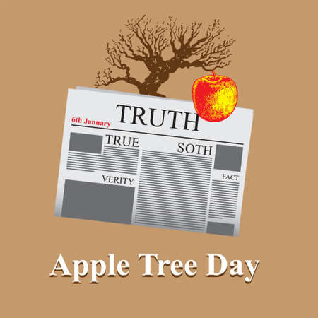 Newspaper page for the holiday - Apple Tree Dayのイラスト素材
