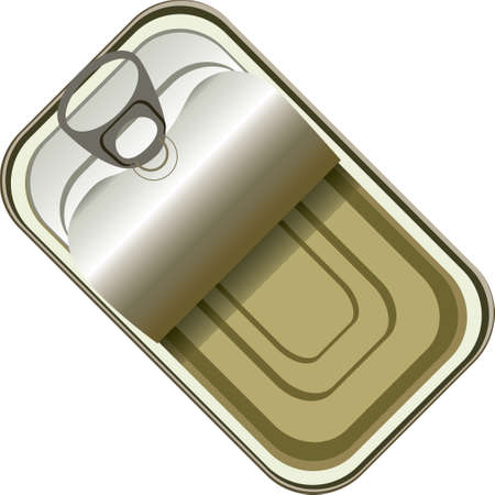 Open rectangular can for long shelf life foodのイラスト素材