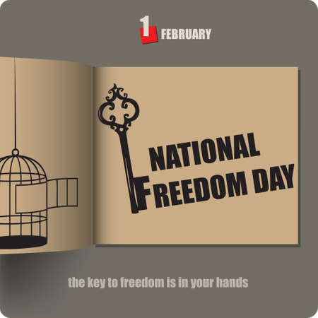 Album spread with a date in February - National Freedom Dayのイラスト素材