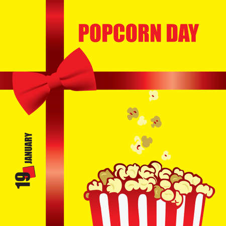 The calendar event is celebrated in January - National Popcorn Dayのイラスト素材