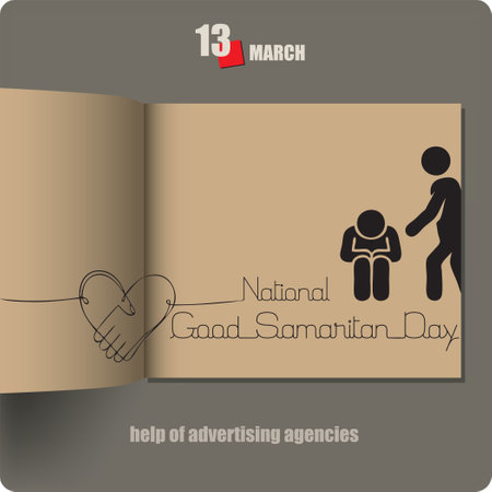 Album spread with a date in March - National Good Samaritan Dayのイラスト素材