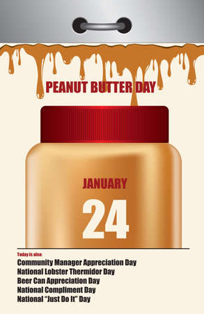 Old style multi-page tear-off calendar for Peanut Butter Day.のイラスト素材
