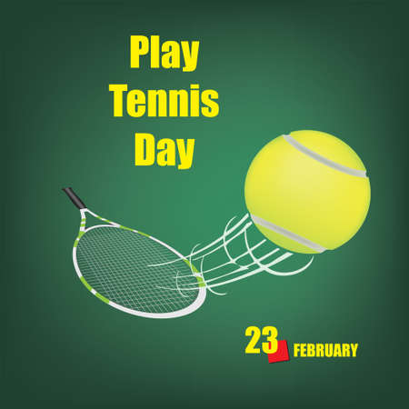 The calendar event is celebrated in February - Play Tennis Dayのイラスト素材
