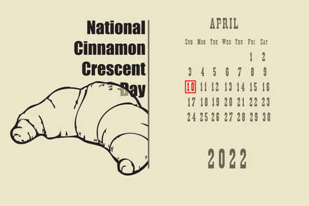 Calendar page with a calendar grid by dates for a holiday event - Cinnamon Crescent Dayのイラスト素材