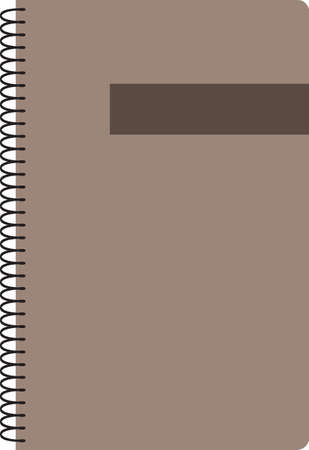 A cheap standard-format exercise book with a spring clip. Vector illustration.のイラスト素材