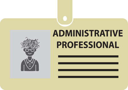 Identification card for a Administrative Professional on a clip. Vector illustration.のイラスト素材