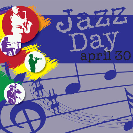 A festive event in April for all jazz lovers - International Jazz Dayのイラスト素材