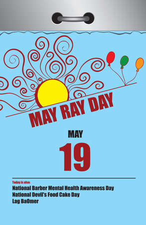 Old style multi-page tear-off calendar for May - National May Ray Dayのイラスト素材