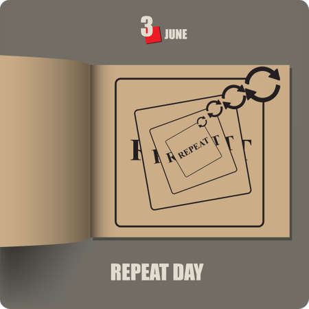 Album spread with a date in June - Repeat Dayのイラスト素材