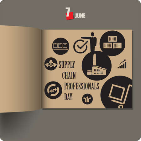 Album spread with a date in June - Supply Chain Professionals Dayのイラスト素材