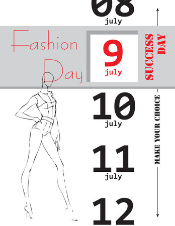Make your choice and choose Fashion Day in july. Vector poster.のイラスト素材
