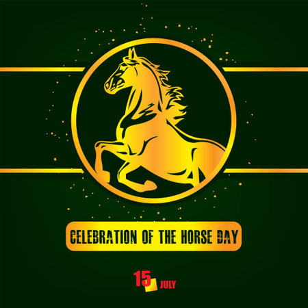 The calendar event is celebrated in July - Celebration of the Horse Dayのイラスト素材