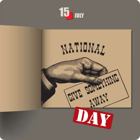 Album spread with a date in July - National Give Something Away Dayのイラスト素材