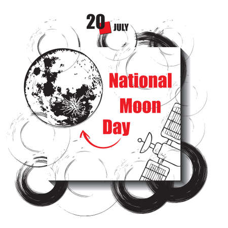 The calendar event is celebrated in july - National Moon Dayのイラスト素材