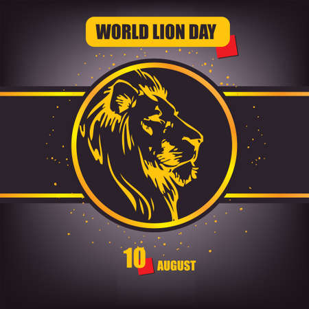 The calendar event is celebrated in august - World Lion Dayのイラスト素材