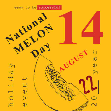 The calendar event is celebrated in August - Melon Dayのイラスト素材