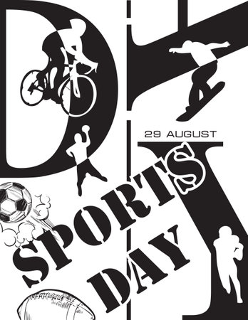 Poster for the August event - National Sports Dayのイラスト素材
