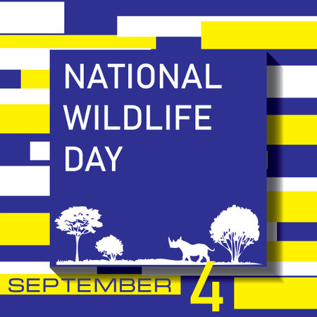 The calendar event is celebrated in September - National Wildlife Dayのイラスト素材