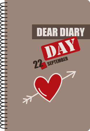Day in September dedicated to Dear Diary - Dear Diary Dayのイラスト素材