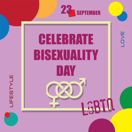 The calendar event is celebrated in September - Celebrate Bisexuality Dayのイラスト素材