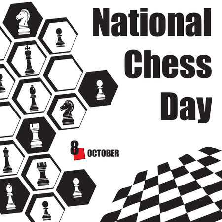 The calendar event is celebrated in October - National Chess Dayのイラスト素材