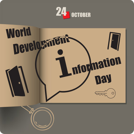 Album spread with a date in October - Development Information Dayのイラスト素材