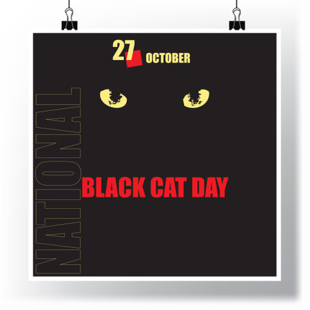 The calendar event is celebrated in October - National Black Cat Dayのイラスト素材