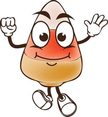 Traditional sweet for Halloween - Candy Corn. Vector illustration.のイラスト素材