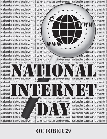 Creative illustration for calendar dates and events in October - National Internet Dayのイラスト素材