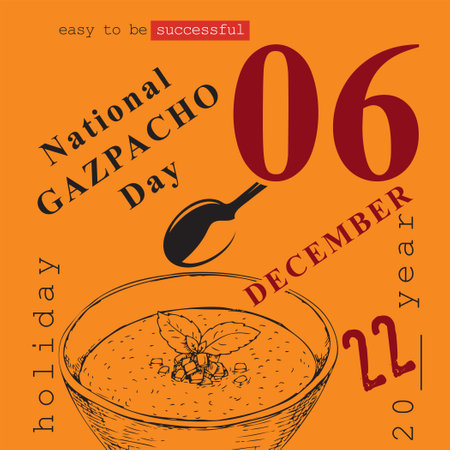 The calendar event is celebrated in December - National Gazpacho Dayのイラスト素材