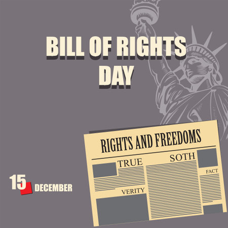 Newspaper page for the event - Bill of Rights Dayのイラスト素材