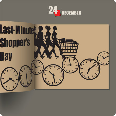 Album spread with a date in December - Last-Minute Shoppers Dayのイラスト素材
