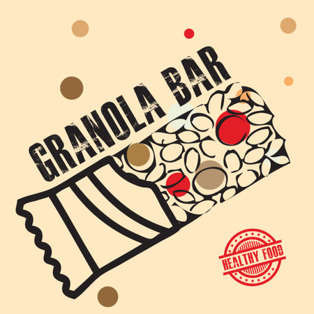 Food related to healthy food - Granola Barのイラスト素材
