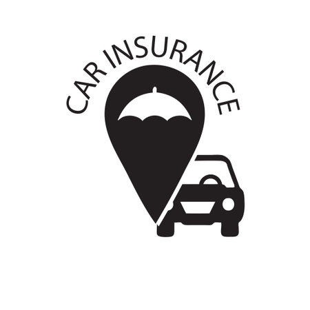 Vector symbol for Car Insurance with map pointerのイラスト素材