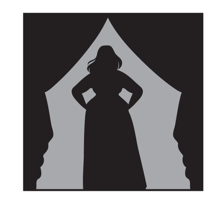 Speech by an opera singer on stage. Vector illustration.のイラスト素材