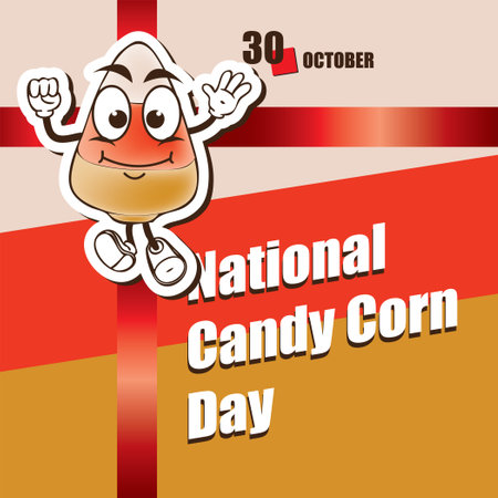 The calendar event is celebrated in October - National Candy Corn Dayのイラスト素材