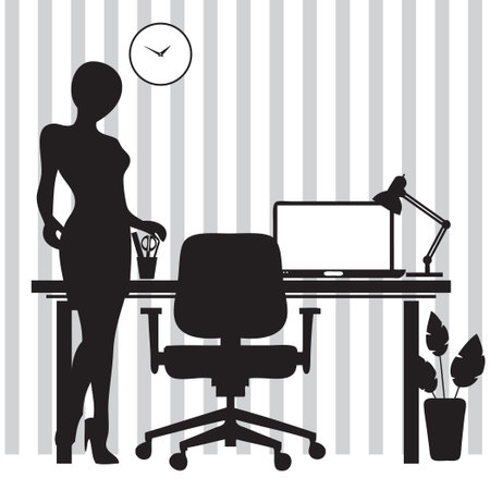 Office organization at home - a modern brandのイラスト素材