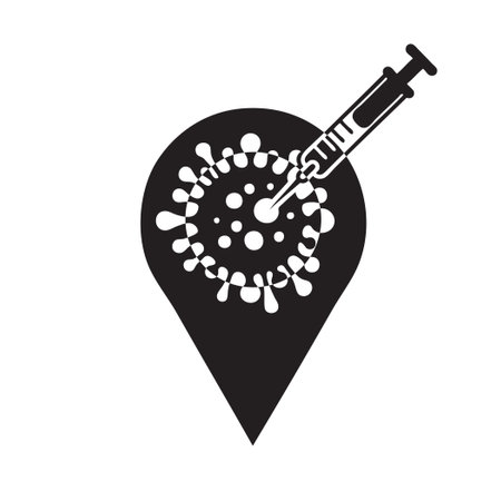 Designation for the map of the place of vaccinationのイラスト素材