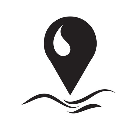 Symbol for the map denoting water with a water dropのイラスト素材