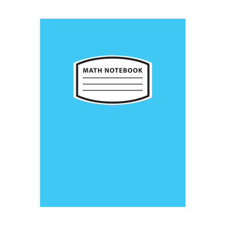 The cover of the notebook in mathematics is blue. Vector illustrationのイラスト素材