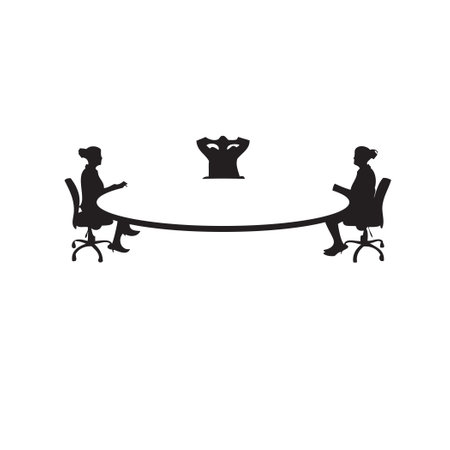 Management staff sitting at a round table. Vector illustration.のイラスト素材