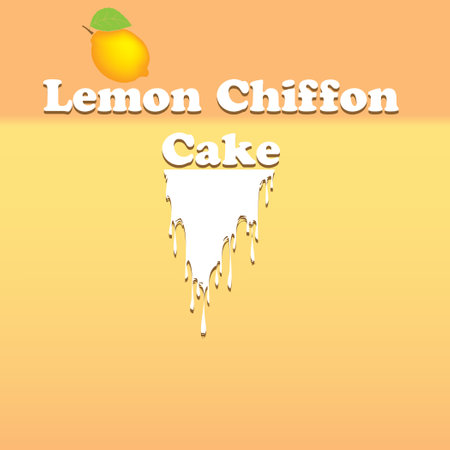 Vector poster for Lemon Chiffon Cake dessertのイラスト素材