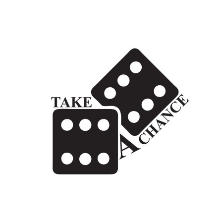 Vector illustration calling to take a chance with dice.のイラスト素材