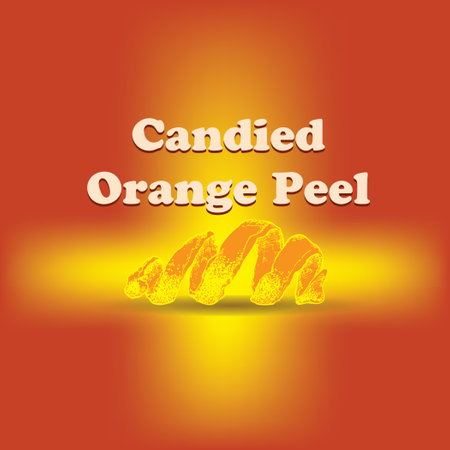 Candied Orange Peel - sweet citrus peel candies. Vector illustration.のイラスト素材