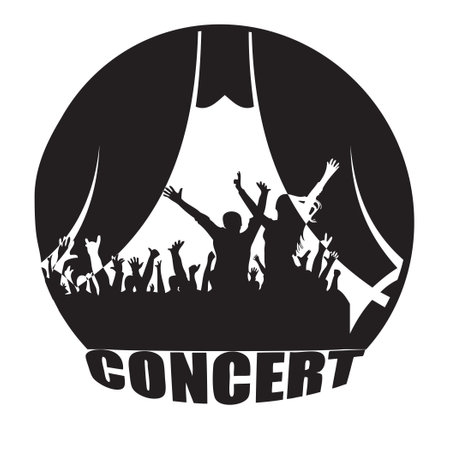 Symbol of the location of the mass entertainment event concertのイラスト素材