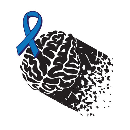 Ribbon dedicated to diseases associated with the destruction of brain cellsのイラスト素材