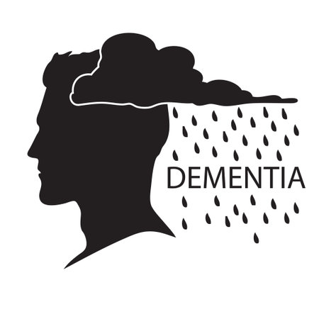Illustration of degradation of human cognitive function - Dementiaのイラスト素材