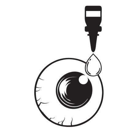 Medical symptom Mechanical Dry Eye and drops for treatment.のイラスト素材