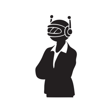 Robotic Virtual Assistants stylized as a humanoid creature.のイラスト素材